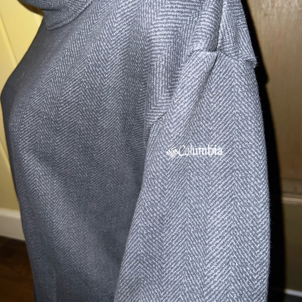 Columbia Gray Long Sleeve Outerwear Cowl Turtleneck Cozy Fleece Pullover Size M - Picture 7 of 12